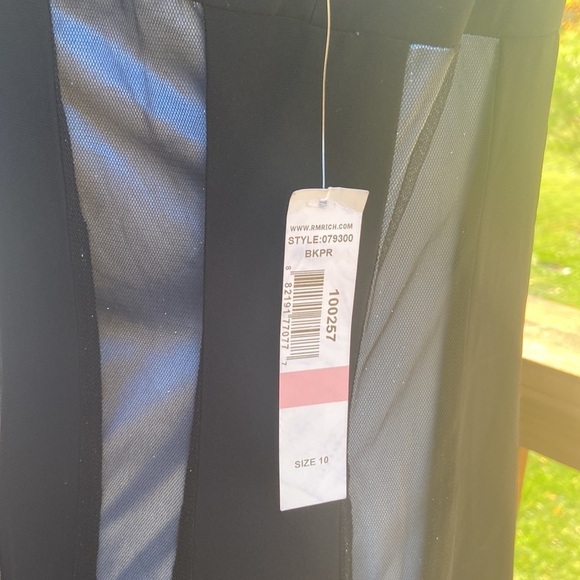 R&M Richards NWT ALine Dress Teal & black stripes size 10 - Picture 3 of 8